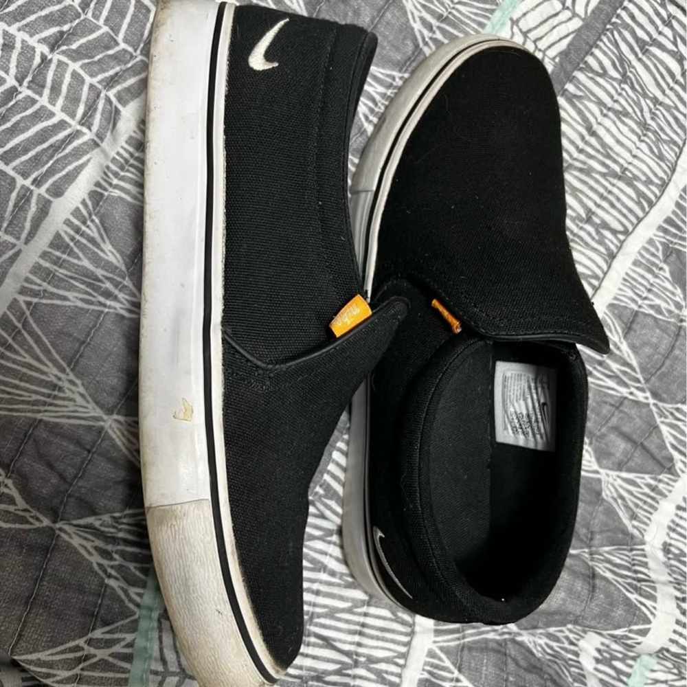 Nike Black and White Slip-On Shoes